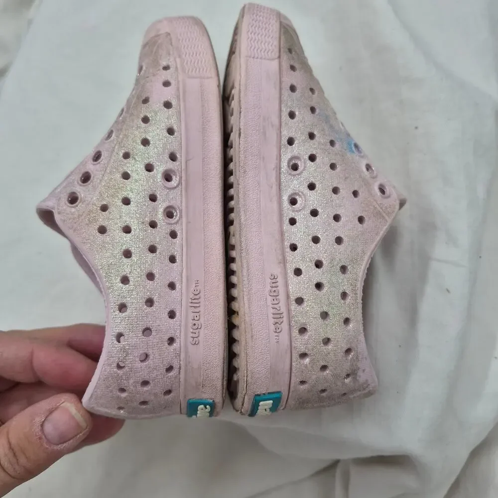 Native Jefferson Slip-on Sneakers Shoes Kids Pink size C8